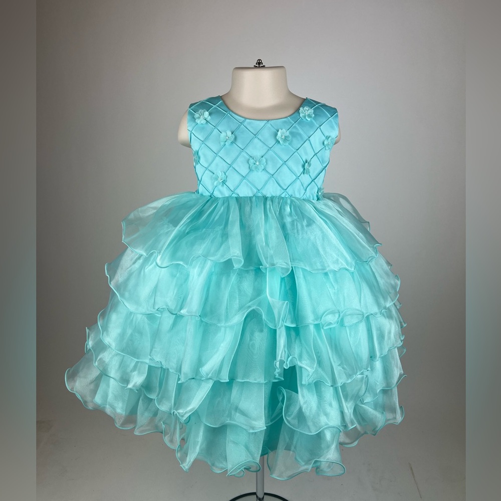 Girls aqua party dress sz XXL
